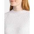 thumbnail image 4 of Time and Tru Women's Ribbed Mock Neck Sweater, Heavyweight, Sizes XS-XXXL, 4 of 5