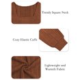 thumbnail image 4 of NISVIYA Women Tunic Tops Square Neck Blouse Long Puff Sleeves Shirts Loose Fit Sweater Casual Tops Fall Fashion, 4 of 5