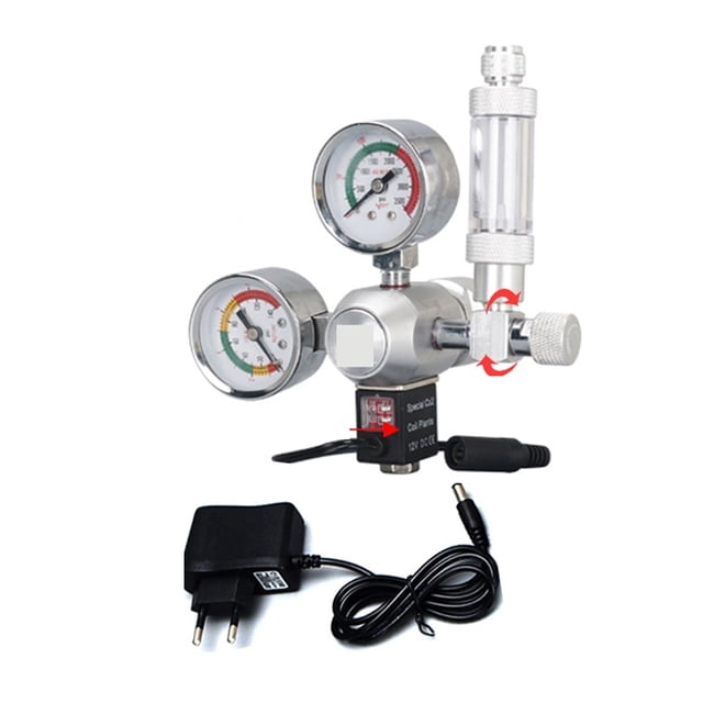 Régulateur de CO2 Aquarium Kit Solénoïde Magnétique Valve de Contrôle Accessoires Réservoir de Poissons Système de Contrôle de CO2 Générateur de Réservoir, Installation Facile
