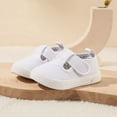 thumbnail image 2 of Wdgfv Toddler Boys Girls Canvas Sneakers Soft Sole T-Strap Shoes Lightweight Comfy Classical Flats Non Skid Shoe for Little Kids White 26, 2 of 9