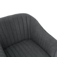 thumbnail image 4 of EXTRA COMFY Performance Velvet Channel Tufted Armchair - Dark Gray, 4 of 12