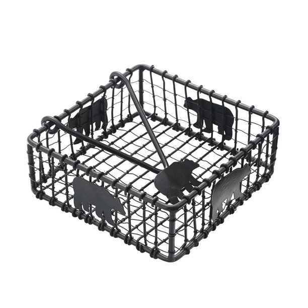 BLACK BEAR WIRE BEVERAGE NAPKIN HOLDER