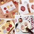thumbnail image 6 of Wax Seal Stamp Kit 6 Pcs Butterfly Series Butterfly with Flowers Sealing Wax Stamp Heads 0.98" with 2 Wooden Handles Vintage Wax Seal Kit Cards Envelopes Invitation Decor Chocolate DIY, 6 of 6