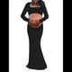 thumbnail image 1 of Vestido de Maternidad para Sesión de Fotos, Larga, Sexy, con Escote y Espalda Descubierta, Maxivestido de Maternidad, Trajes de Fotografía Negro M, 1 of 8