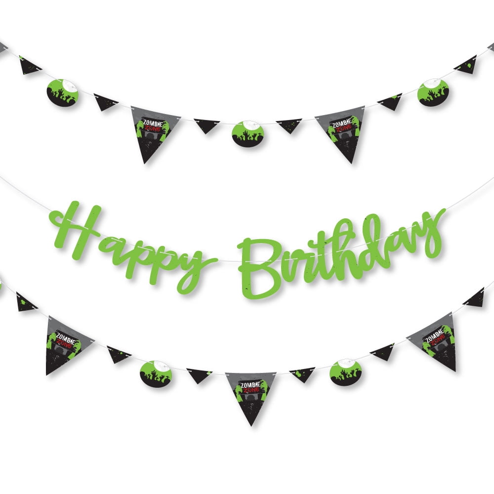 zombie zone birthday zombie crawl party letter banner