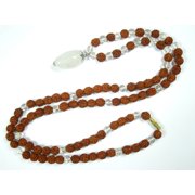 Mogul Spiritual Meditation Prayer Mala Crystal Rudraksha Ajna Chakra Yoga Beads 108+1