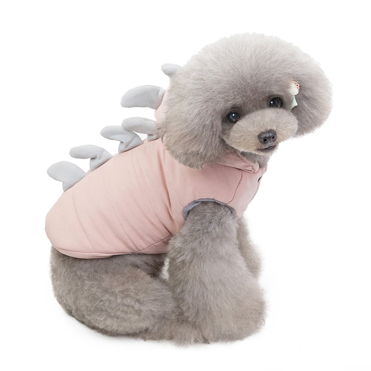 Kepooman Pet Warm Hoodies Dinosaur Costume for Puppy, Dog Winter Jacket Coats with Hat for Small Medium Dogs, Pink, S Kepooman Pet Warm Hoodies Dinosaur Costume for Puppy, Dog Winter Jacket Coats with Hat for Small Medium Dogs, Pink, S