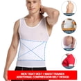thumbnail image 3 of VASLANDA Men Body Shaper Slimming Vest Compression Shirts Tummy Control Tank Top Belly Slimmer Underwear, 3 of 7