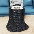 thumbnail image 4 of Ultra-Soft Chunky Knit for Luxurious Sofa Comfort, 100x80cm/39.4x31.5in Cozy Grey Giant Plush Blanket, 4 of 8