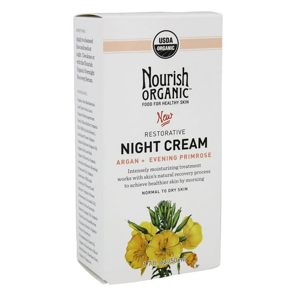 Nourish Organic Restorative Night Cream Argan + Evening Primrose 1.7 fl. oz.