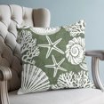 thumbnail image 4 of Pillow Covers 26x26 Set of 2, Dark Green Coastal Throw Pillow Covers Decorative Couch Cushion Cover, Conch Nautical Summer Starfish Shell Coral Microfiber Soft Pillowcases for Bedroom Living Room, 4 of 9