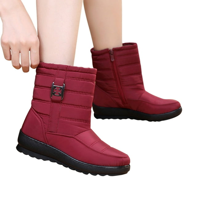 Styesk Bottes pour Femmes Bottes d'Extérieur pour Femmes Bottes de Neige Bout Rond Chaussures à Enfiler Bottes Décontractées Bottes de Travail pour Femmes