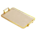 thumbnail image 3 of Serving Tray Cosmetic Storage Tray Decorative Tray Food Trays Versatile for Bar, Amber Gold Edge, 3 of 8