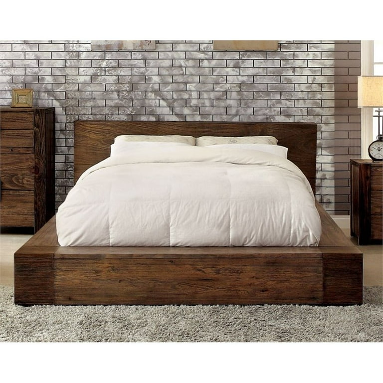 Rustic platform on sale king bed