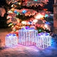 thumbnail image 1 of Costway Set of 3 Iridescent Christmas Gift Box LED Lighted Present Box Decoration Yard, 1 of 10
