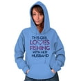 thumbnail image 5 of Wife Husband Loves Fishing Cute Girly Hoodie Sweatshirt Women Brisco Brands L, 5 of 5