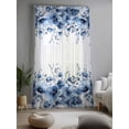 thumbnail image 2 of Sheer Curtains 108 Inches Long, Blue Blooms Floral Semi Sheer Curtains Light Filtering Window Treatment, Farmhouse Spring Flowers Botanical Privacy Voile Drapes for Living Room Bedroom 52x108 Inch, 2 of 7