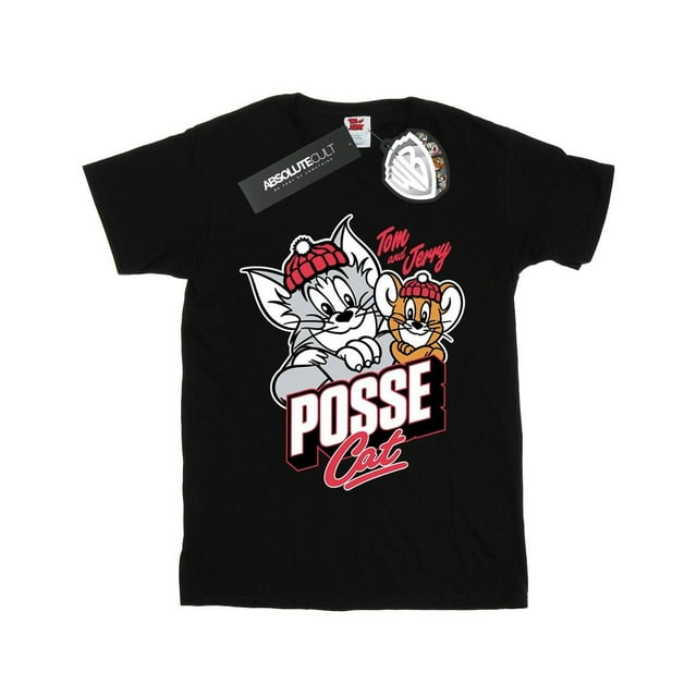Tom T-Shirt en Coton pour Filles And Jerry avec Chat d'Équipe