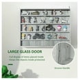 thumbnail image 5 of Glass Display Cabinet, 5-Tier Wall Mounted Case - Grey Finish - Adjustable Shelves & 2 Doors - Collectibles, Medals, Figures Showcase, 5 of 9