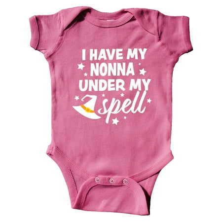 

Inktastic I Have My Nonna Under My Spell with Cute Witch Hat Gift Baby Boy or Baby Girl Bodysuit