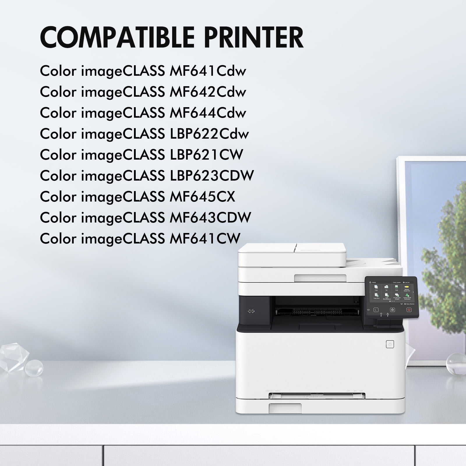 054H 054 CRG-054H Toner Compatible for Canon 054 toner cartridge set 054H Color ImageCLASS MF644Cdw MF641Cw MF642Cdw LBP622Cdw MF640C Toner Printer Ink (Black Cyan Magenta Yellow, 4-Pack)
