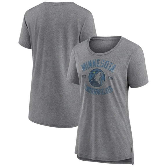 Women's Heather Gray Minnesota Timberwolves Heritage Tri-Blend T-Shirt