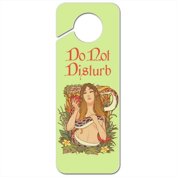 Eve With and Snake In Garden of Eden Plastic Door Knob Hanger Sign