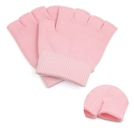 Active Hand Gel - 1 Pair Pink Half Finger Moisturizing Cracked Skin Hand Care Gel Gloves