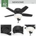 thumbnail image 4 of Hunter 42 inch Indoor Ceiling Fan with LED Light - Black Ceiling Fan with Pull Chain, For Bedroom or Living Room, Low Profile Mount, No Remote, 5 Blades, Includes Bulbs - Newsome 52394, Matte Black, 4 of 15