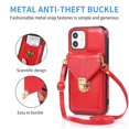 thumbnail image 2 of Crossbody Wallet Women Case for iPhone 11,[RFID Blocking] Credit Card Holder with Should Strap,Premium PU Leather Purse Metal Buckle Folio Flip Cover For iPhone 11, Red, 2 of 8