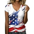 thumbnail image 2 of Womens Patriotic Tshirt 250th Anniversary USA Shirts Red White and Blue V Neck Summer Tops Casual 4th of July Outfit for Women, 2 of 6