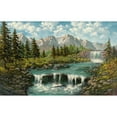 thumbnail image 3 of Ada-Kris 14x10 Black Modern Framed Museum Art Print Titled - WATERFALL I, 3 of 5