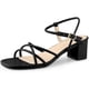 thumbnail image 1 of Open Toe Slingback Chunky Heel Sandals for Women Black US 6/UK 4/EU 36, 1 of 6