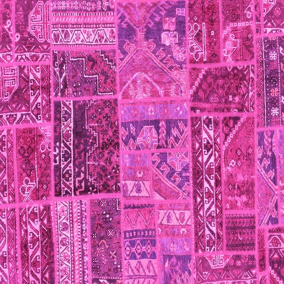 Ahgly Company Indoor Square Patchwork Pink Transitional Area Rugs, 8' Square