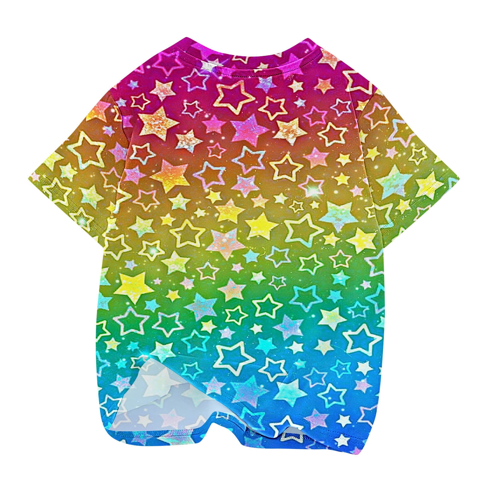 Zwiiyzr Toddler Boys Girls 3D Graphic Shirts Colorful Space Cool