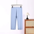 thumbnail image 6 of QIYAGBSA Athletic Pants for Women Capri Length Elastic Waist Relaxed Fit Soft Sleepwear Cropped Bottoms for Spring Summer (Light Blue, 2XL), 6 of 6