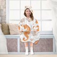 thumbnail image 7 of FORMRS Wearable Blanket Hoodie with Sleeves for Kids Cozy Flannel Sweatshirt, Orange Seahorse, 7 of 7