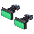 thumbnail image 5 of Botón de empuje para juegos 49x33 Rectángulo 12V Interruptor de botón iluminado LED con microswitch para juegos de video de arcade Verde 2pcs, 5 of 5