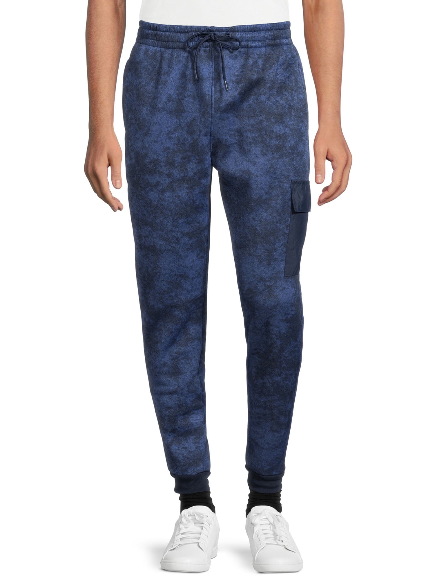 Tahari Men's Tie Dye Cargo Fleece Joggers