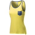 thumbnail image 2 of FashionOutfit Women's Pocket Binding Color Contrast Round Neck Tank Tops, 2 of 4
