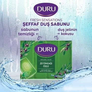 Duru, Natural Olive Oil Soap, Olive Oil Extract, Olive Oil Formula, 4x150 gr (Total 600gr)