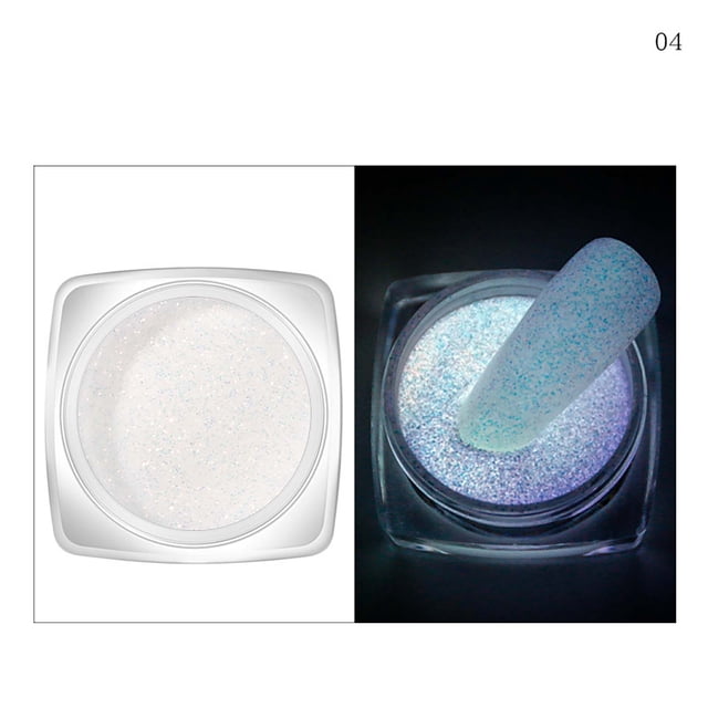 Fiudx Paquete de 6 Colores de Polvos Luminosos para Decoración de Uñas.