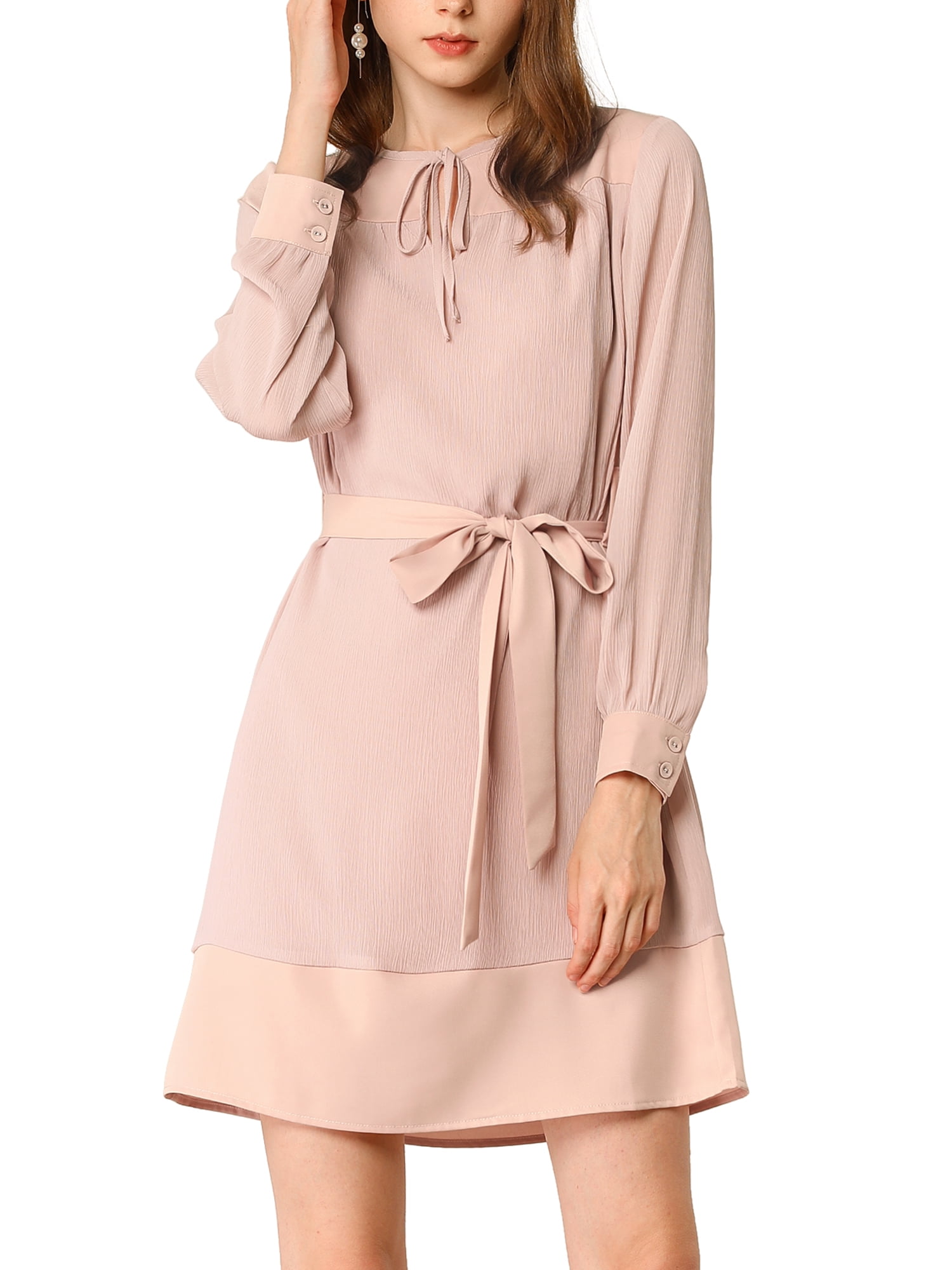 long sleeve straight dress