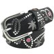 thumbnail image 1 of Summer Waist Belt with Alloy Flower Rivet Decor for Woman Men Rivet Adjustable Pin Buckle Waist Strap for Jeans Dress silver white, 1 of 4
