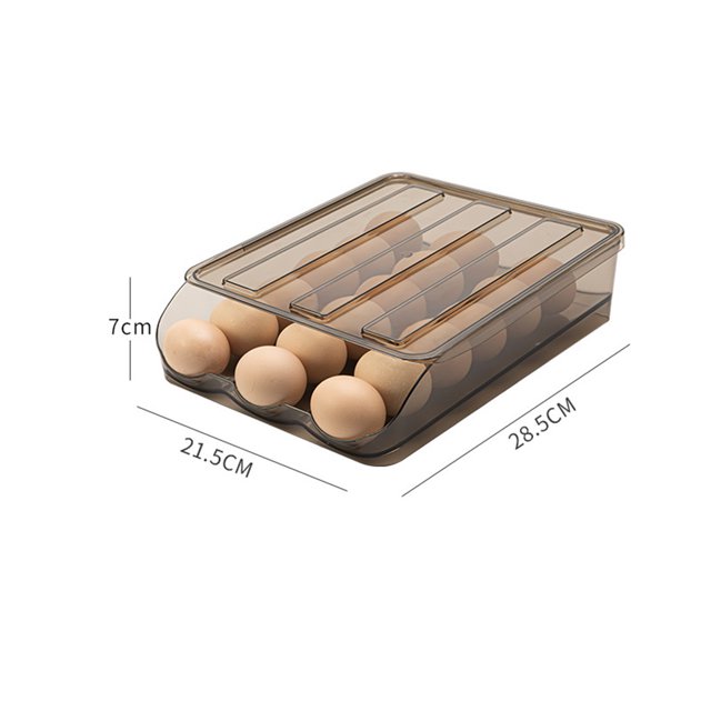 Contenedores Caja de almacenamiento de huevos para el hogar, cajón, soporte para bandeja de huevos para refrigerador fresco (A) Likrtyny Libre de BPA