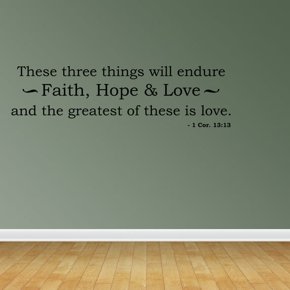 Empresal Three Things Will Endure Faith Hope And Love Home Decor Black 28"Hx13"W R96