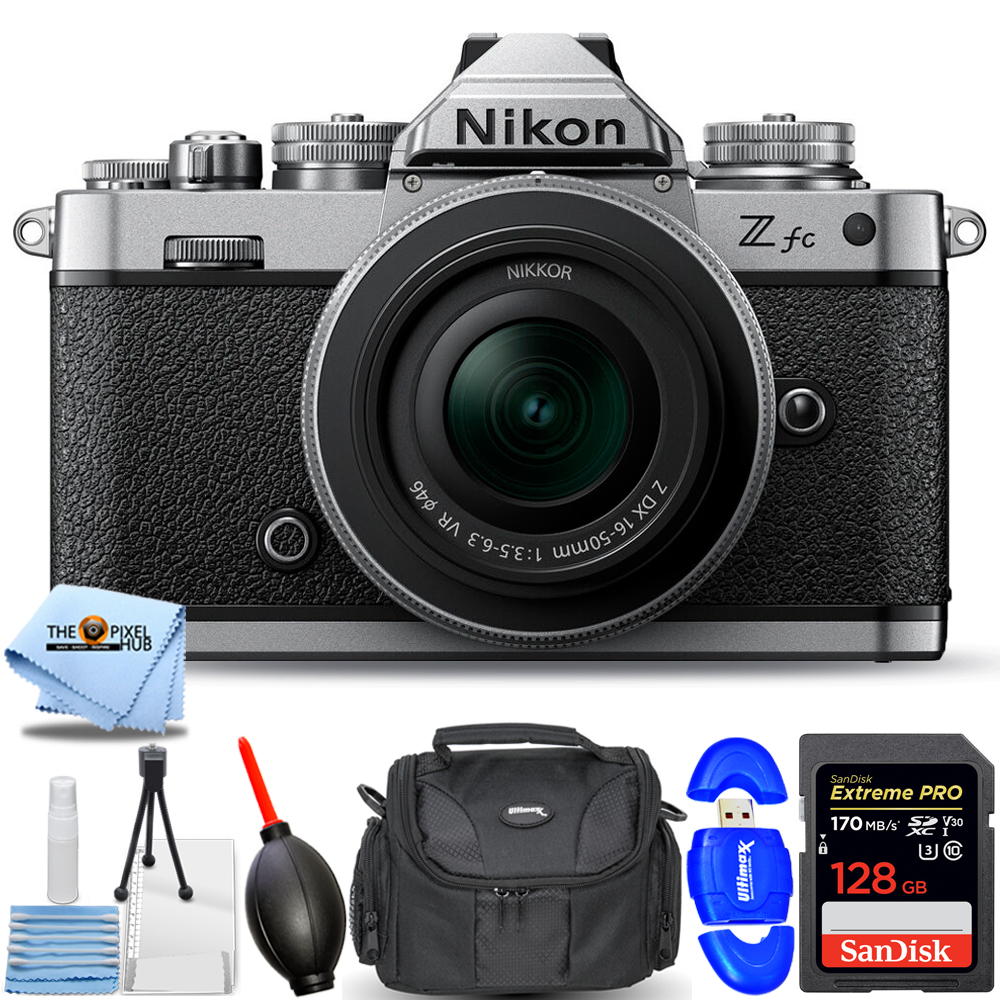Nikon Zfc Mirrorless Camera with NIKKOR Z DX 16-50mm (Silver) Lens - 7PC Accessory Bundle - image 1 of 7