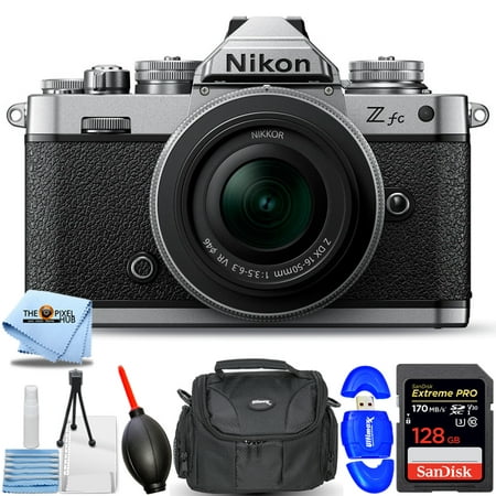 Nikon Zfc Mirrorless Camera with NIKKOR Z DX 16-50mm (Silver) Lens - 7PC Accessory Bundle