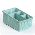 thumbnail image 3 of tooloflife Multi-function Cosmetic Organizer Box Storage Cosmetics Office Stationery Imitation Rattan Hollow Design, 3 of 7