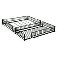 thumbnail image 5 of Harper & Bright Designs Metal Twin XL Over Queen Bunk Bed, Floor Bunk Bed Frame with Ladder and Safety Guardrails, Can be Converted Into Two Bed, Black, 5 of 12